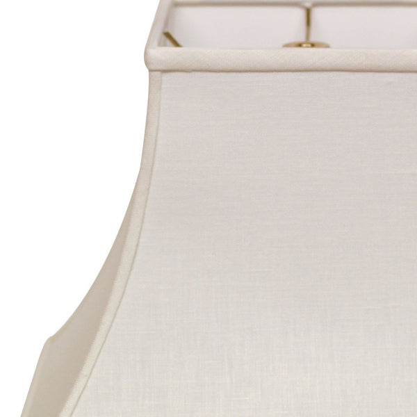 Homeroots 12" White Premium Square Bell Slanted Linen Lampshade  Linen 470253