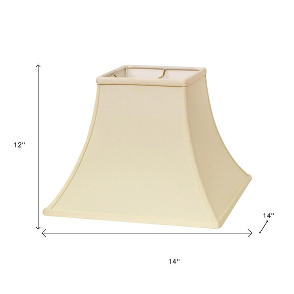 HomeRoots Ivory Square Lamp Shade - Elegant No Slub Design for Cozy Lighting in Living Rooms & Bedrooms 470254