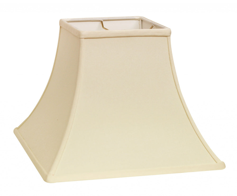 Homeroots 14" Ivory Premium Square Bell Slanted No Slub Lampshade  No Slub Innsbruck 470254