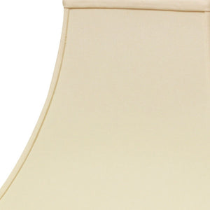 Homeroots 14" Ivory Premium Square Bell Slanted No Slub Lampshade  No Slub Innsbruck 470254