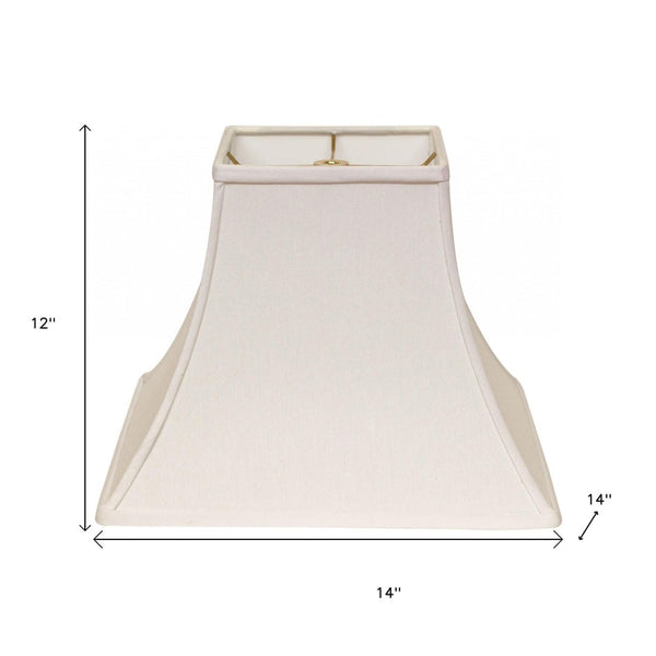 HomeRoots White No Slub Innsbruck Square Lamp Shade - Elegant Lighting Solution for Timeless Home Decor Styles White 470255