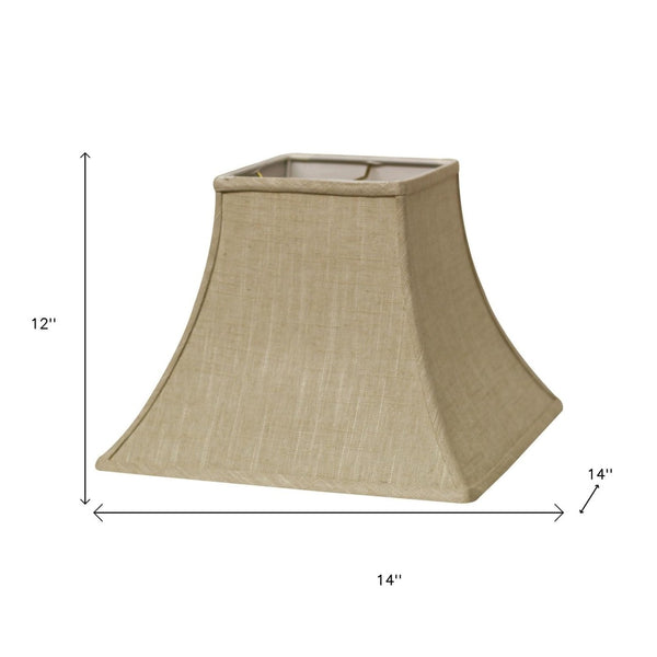 HomeRoots Light Yellow Linen Square Lamp Shade - Cozy Illumination for Modern & Traditional Spaces, 12x14 inches 470256