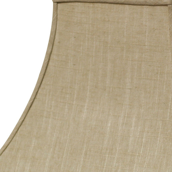 Homeroots 14" Light Wheat Premium Square Bell Slanted Linen Lampshade  Linen 470256