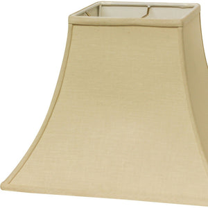 Homeroots 14" Parchment Biege Premium Square Bell Slanted Linen Lampshade  Linen 470257