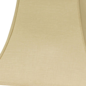 Homeroots 14" Parchment Biege Premium Square Bell Slanted Linen Lampshade  Linen 470257