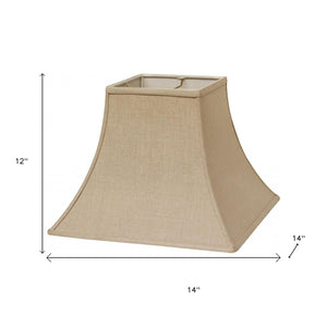 HomeRoots Dark Brown Linen Square Lamp Shade - Modern Design for Warm Ambient Lighting, Easy Installation & Style Heather 470258