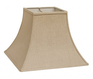 Homeroots 14" Dark Wheat Premium Square Bell Slanted Linen Lampshade Heather Linen 470258
