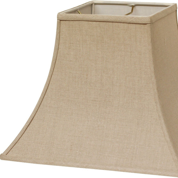 Homeroots 14" Dark Wheat Premium Square Bell Slanted Linen Lampshade Heather Linen 470258