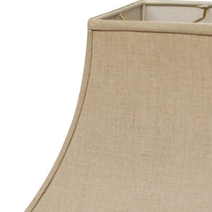 Homeroots 14" Dark Wheat Premium Square Bell Slanted Linen Lampshade Heather Linen 470258