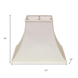 HomeRoots Dark Brown Linen Square Lamp Shade - Modern Design for Warm Ambient Lighting, Easy Installation & Style White 470259