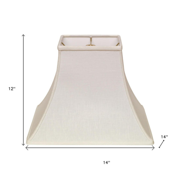 HomeRoots Dark Brown Linen Square Lamp Shade - Modern Design for Warm Ambient Lighting, Easy Installation & Style White 470259