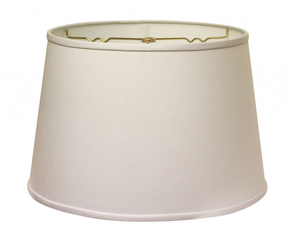 Homeroots 14" White Rounded Empire Slanted No Slub Lampshade  No Slub Innsbruck 470261