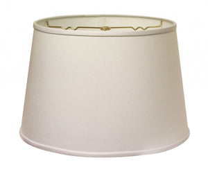 Homeroots 14" White Rounded Empire Slanted No Slub Lampshade  No Slub Innsbruck 470261