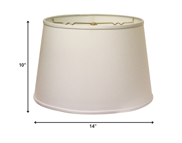 Homeroots 14" White Rounded Empire Slanted No Slub Lampshade  No Slub Innsbruck 470261