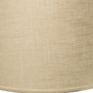 Homeroots 14" Light Wheat Rounded Empire Slanted Linen Lampshade  Linen 470262