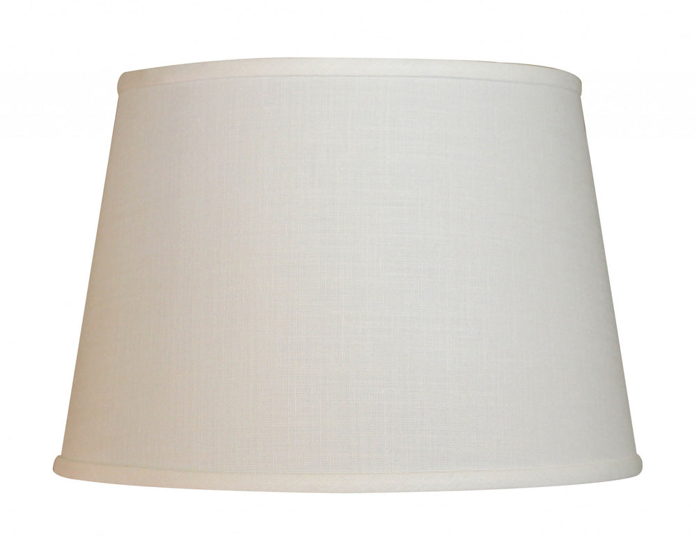 Homeroots 16" Ivory Throwback Drum No Slub Lampshade  Linen 470265