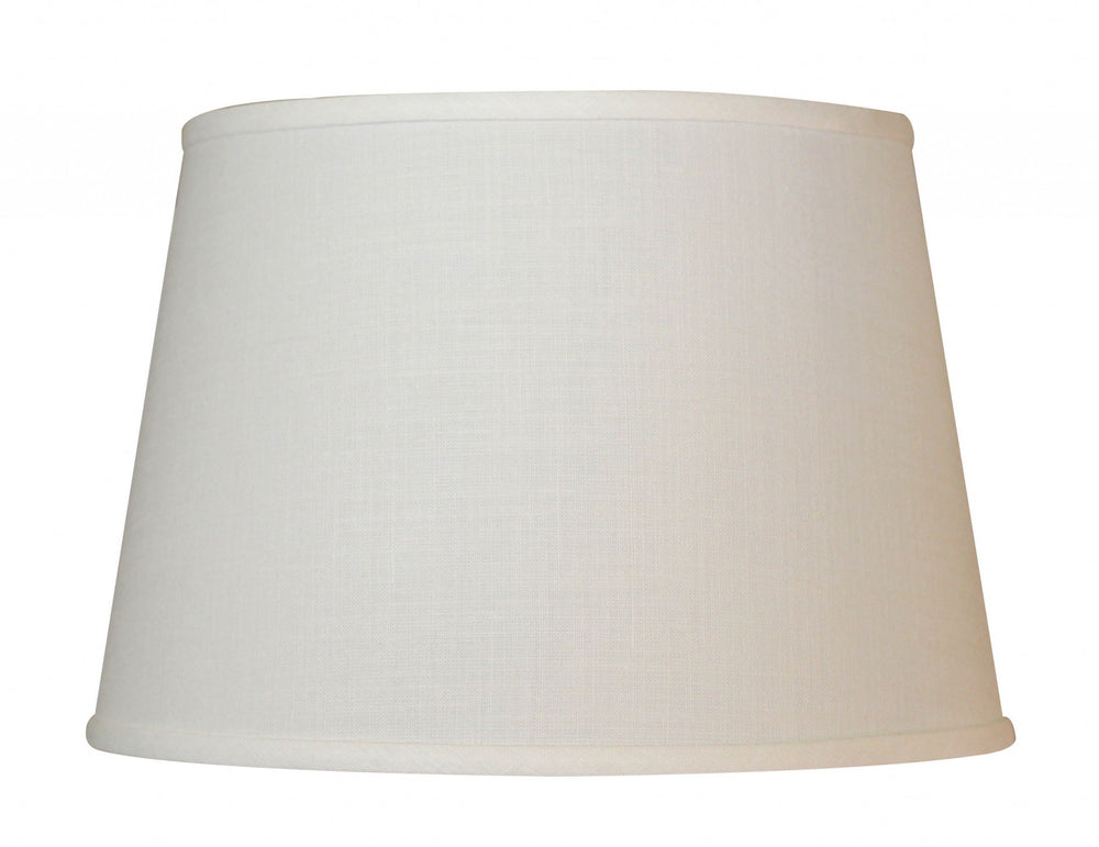 Homeroots 16" Ivory Throwback Drum No Slub Lampshade  Linen 470265