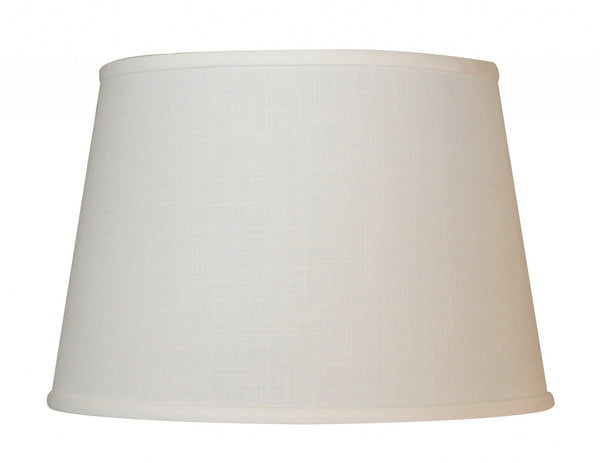 Homeroots 16" Ivory Throwback Drum No Slub Lampshade  Linen 470265
