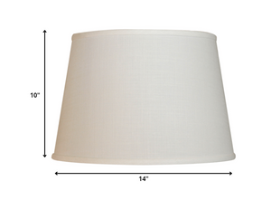 Homeroots 16" Ivory Throwback Drum No Slub Lampshade  Linen 470265