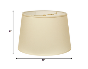 Homeroots 16" Ivory Rounded Empire Slanted No Slub Lampshade Egg No Slub Innsbruck 470266