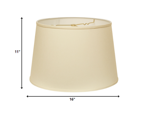 Homeroots 16" Ivory Rounded Empire Slanted No Slub Lampshade Egg No Slub Innsbruck 470266