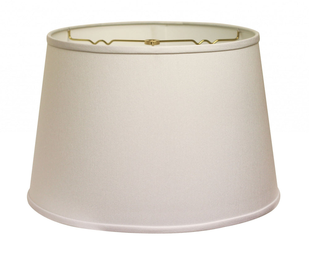 Homeroots 16" White Rounded Empire Slanted No Slub Lampshade  No Slub Innsbruck 470267