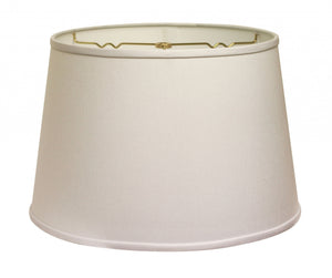 Homeroots 16" White Rounded Empire Slanted No Slub Lampshade  No Slub Innsbruck 470267