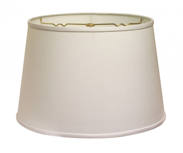 Homeroots 16" White Rounded Empire Slanted No Slub Lampshade  No Slub Innsbruck 470267