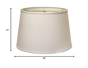 Homeroots 16" White Rounded Empire Slanted No Slub Lampshade  No Slub Innsbruck 470267