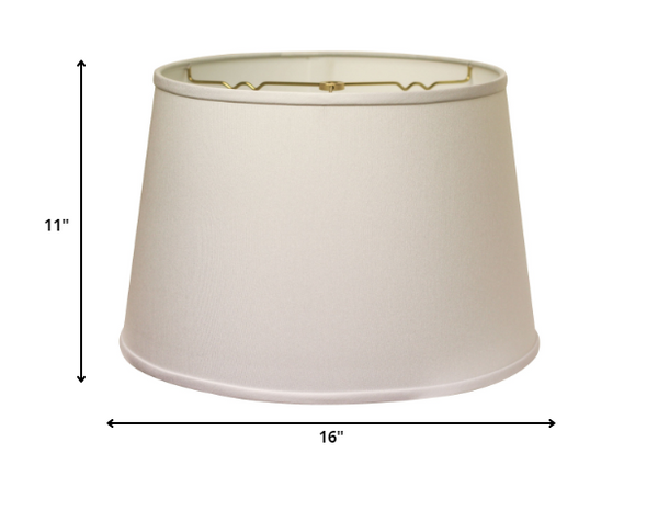 Homeroots 16" White Rounded Empire Slanted No Slub Lampshade  No Slub Innsbruck 470267