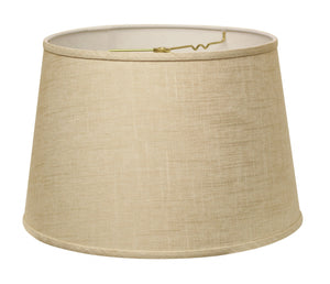 Homeroots 16" Light Wheat Rounded Empire Slanted Linen Lampshade  Linen 470268