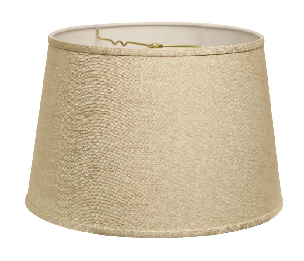 Homeroots 16" Light Wheat Rounded Empire Slanted Linen Lampshade  Linen 470268