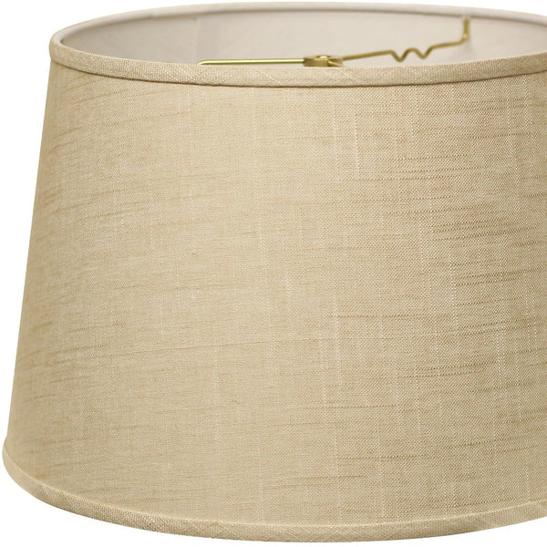 Homeroots 16" Light Wheat Rounded Empire Slanted Linen Lampshade  Linen 470268