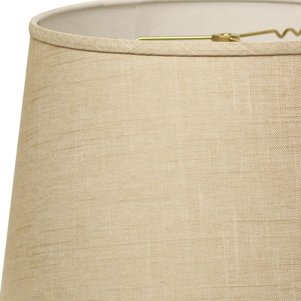 Homeroots 16" Light Wheat Rounded Empire Slanted Linen Lampshade  Linen 470268