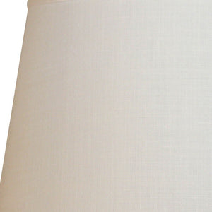 Homeroots 16" White Rounded Empire Slanted Linen Lampshade  Linen 470271