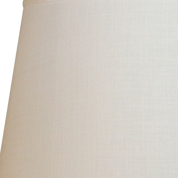 Homeroots 16" White Rounded Empire Slanted Linen Lampshade  Linen 470271