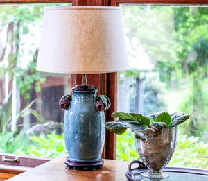 Homeroots 18" Dark Wheat Rounded Empire Slanted Linen Lampshape Heather Linen 470276