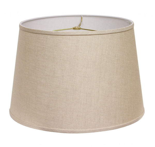 Homeroots 18" Dark Wheat Rounded Empire Slanted Linen Lampshape Heather Linen 470276