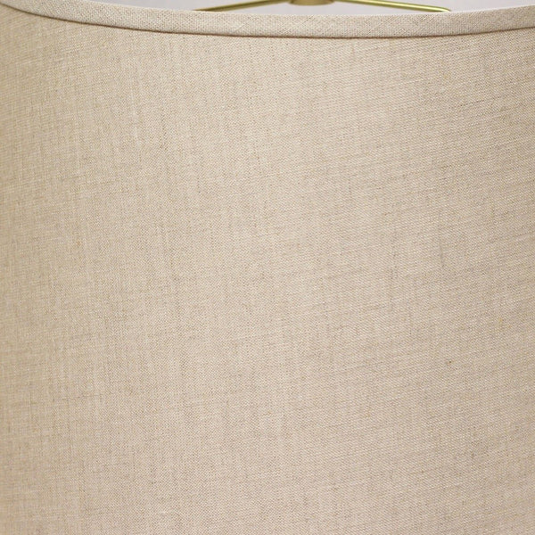 Homeroots 18" Dark Wheat Rounded Empire Slanted Linen Lampshape Heather Linen 470276