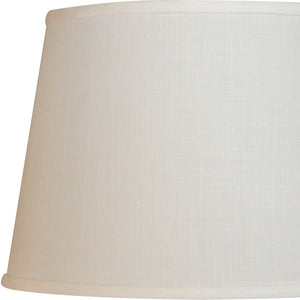 Homeroots 18" White Rounded Empire Slanted Linen Lampshade White Linen 470277