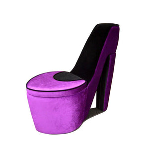 Homeroots 32" Purple Faux Suede Side Chair   470292