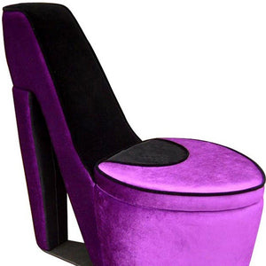 Homeroots 32" Purple Faux Suede Side Chair   470292