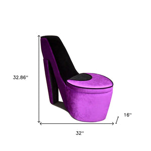 Homeroots 32" Purple Faux Suede Side Chair   470292