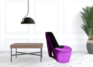 Homeroots 32" Purple Faux Suede Side Chair   470292