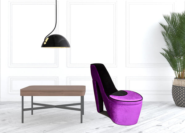 Homeroots 32" Purple Faux Suede Side Chair   470292