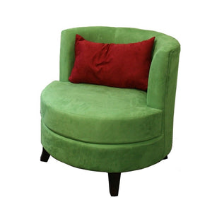 HomeRoots 32" Modern Green and Black Microfiber Side Chair with Plush Toss Pillow for Any Room Decor 470305