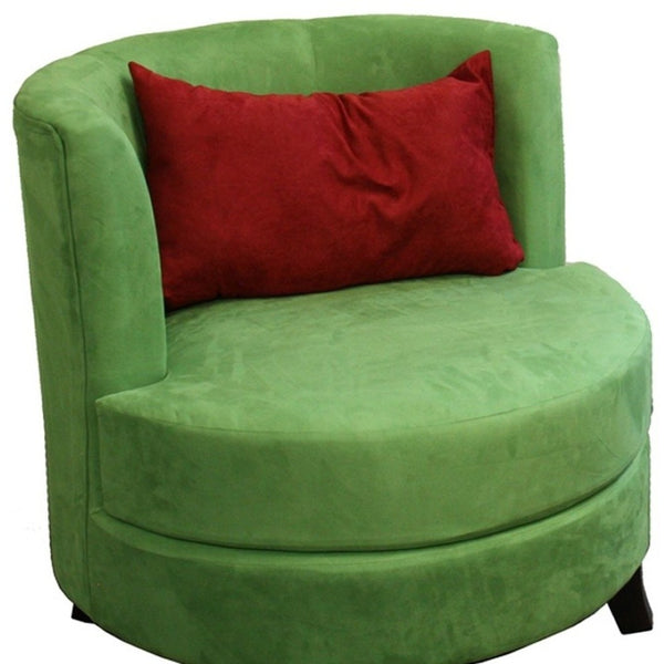 HomeRoots 32" Modern Green and Black Microfiber Side Chair with Plush Toss Pillow for Any Room Decor 470305