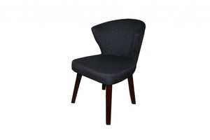 HomeRoots Charcoal Cotton Dining Side Chair - Elegant Espresso Wood Frame, Versatile Comfort for Any Space 470316