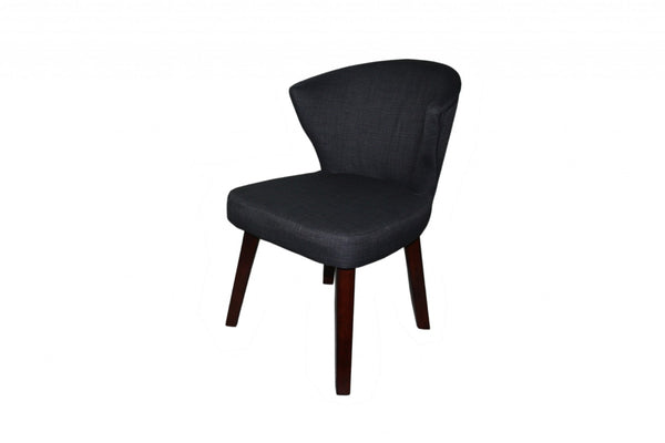 HomeRoots Charcoal Cotton Dining Side Chair - Elegant Espresso Wood Frame, Versatile Comfort for Any Space 470316