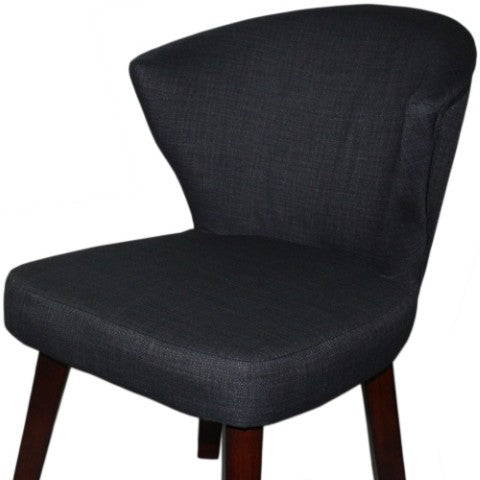 Homeroots 31" Dark Charcoal Grey & Black Wooden Curve Back Chair – Luxurious Accent & Dining Seating Option   470316